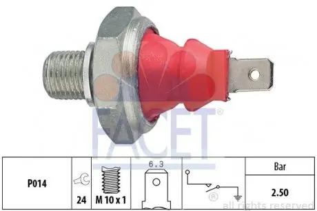 70111 Датчик тиску масла Audi 80/100 2.6/2.8 91-94 FACET 7.0111 FACET підбір по vin на Brocar