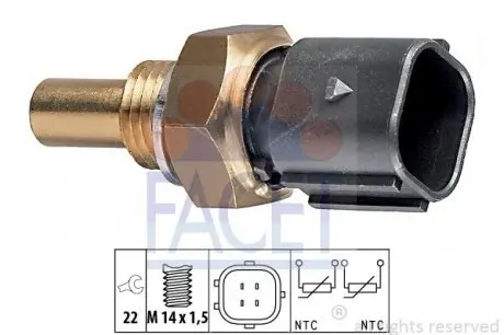 73316 Датчик температури Sprinter/Vito 2.0-2.3 95-06 FACET 7.3316 FACET підбір по vin на Brocar