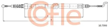 107393 Трос ручного гальма зад. Л/П VW T4/Caravelle/Multivan DS1,9-2,4-2,5 -ch.70W120001> 97- (дискові гальма) 953/720 COFLE підбір по vin на Brocar