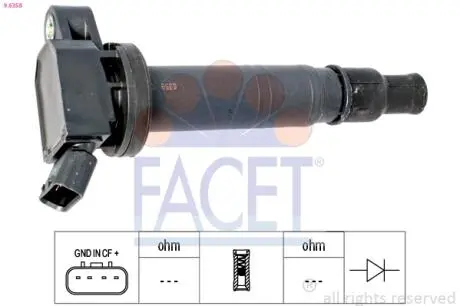 96358 Котушка запалювання FACET підбір по vin на Brocar