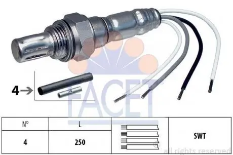 107004 Лямбда-зонд Berlingo/Partner 1.1-1.4i 96- FACET 10.7004 FACET подбор по vin на Brocar