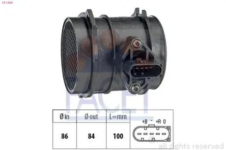 101444 Расходомер воздуха AUDI A4/A6 2.7 97-05 FACET 10.1444 FACET підбір по vin на Brocar