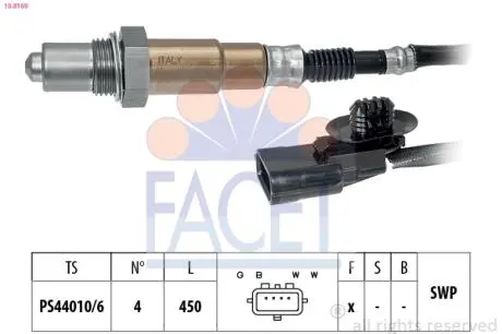 108169 Лямбда-зонд Logan 06-/Clio 01- 1.2-1.6 FACET 10.8169 FACET підбір по vin на Brocar
