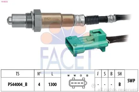 108222 Лямбда-зонд Berlingo/Partner 1.6i 08- FACET 10.8222 FACET підбір по vin на Brocar