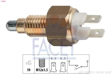 76009 Датчик заднего хода Golf 1.3-1.8 83-91 FACET 7.6009 FACET підбір по vin на Brocar
