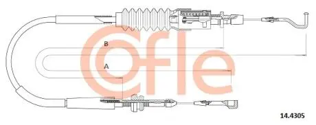 144305 Трос газу T4 1.9/2.4D (1705мм) 90> COFLE підбір по vin на Brocar