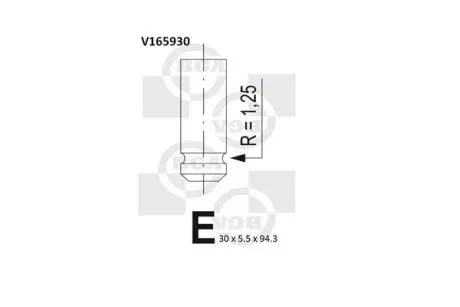 V165930 Клапан впуск. ALMERA/PRIMERA 1.8i 00- BGA V165930 BGA подбор по vin на Brocar