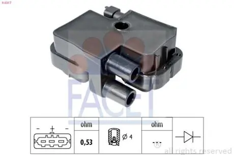 96317 Котушка запалювання MB Vito(639) 03- FACET 9.6317 FACET підбір по vin на Brocar