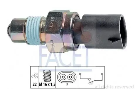 76149 Датчик зад ходу Transit 86-00 FACET 7.6149 FACET підбір по vin на Brocar