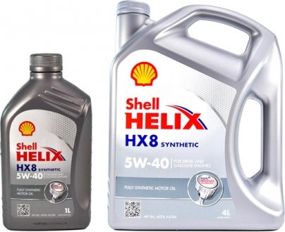 550040420 Моторное масло Shell Helix HX8 Synthetic 5W-40 синтетическое 1 л SHELL подбор по vin на Brocar