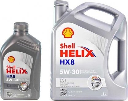 550048140 Моторное масло Shell Helix HX8 ECT 5W-30 синтетическое 1 л SHELL подбор по vin на Brocar