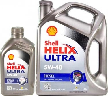 550040551 Моторное масло Shell Helix Diesel Ultra 5W-40 синтетическое 1 л SHELL подбор по vin на Brocar