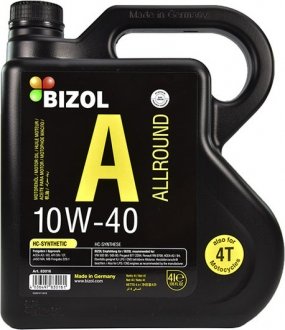 83016 Моторне масло Bizol Allround 10W-40 Напівсинтетичне 4 л BIZOL підбір по vin на Brocar