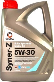 SYZ4L Моторное масло Comma Syner-Z 5W-30 синтетическое 4 л COMMA подбор по vin на Brocar
