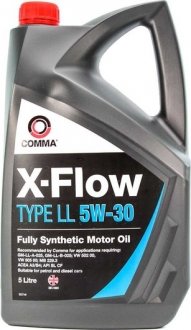 XFLL5L Моторное масло Comma X-Flow Type LL 5W-30 синтетическое 5 л COMMA підбір по vin на Brocar