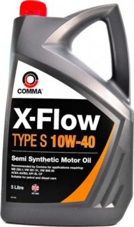 XFS5L Моторное масло Comma X-Flow Type S 10W-40 полусинтетическое 5 л COMMA подбор по vin на Brocar