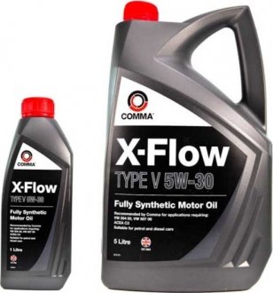 XFV1L Моторне масло Comma X-Flow Type V 5W - 30 синтетичне 1 л COMMA підбір по vin на Brocar