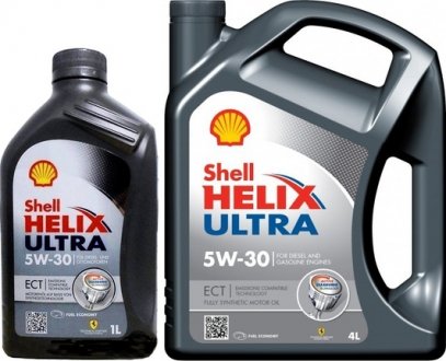 550040577 Моторное масло Shell Helix Ultra ECT 5W-30 синтетическое 4 л SHELL подбор по vin на Brocar