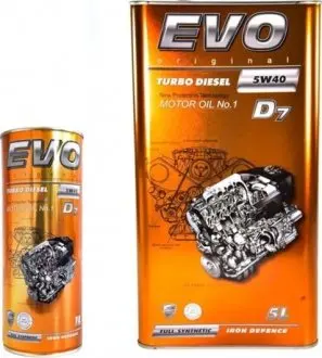 EVOTURBODIESELD75W401L Мастило двигуна EVO TURBO DIESEL D7 5W40 1L (API CF, ACEA B4, MB 229.31, VW 505.00/505.01, GM-LL-B-025) EVO підбір по vin на Brocar