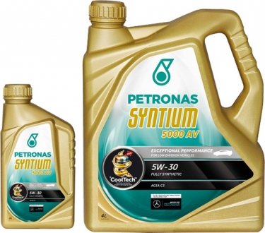 18131619 Моторне масло Petronas Syntium 5000 AV 5W - 30 синтетичне 1 л Petronas підбір по vin на Brocar