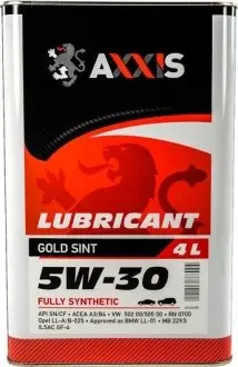 48021043868 Моторне масло Axxis Gold Sint 5W - 30 синтетичне 4 л Axxis підбір по vin на Brocar