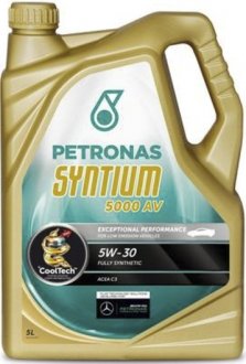 18135019 Моторне масло Petronas Syntium 5000 AV 5W - 30 синтетичне 5 л Petronas підбір по vin на Brocar