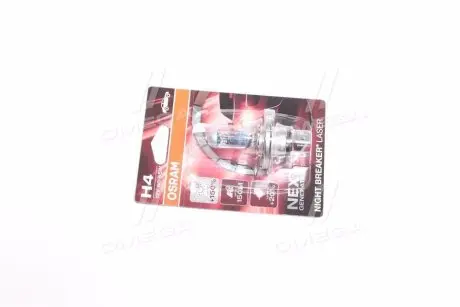 64193NL01B Автолампа Osram 64193NL01B Night Breaker Laser H4 P43t 55 W 60 W прозрачно-голубая OSRAM підбір по vin на Brocar