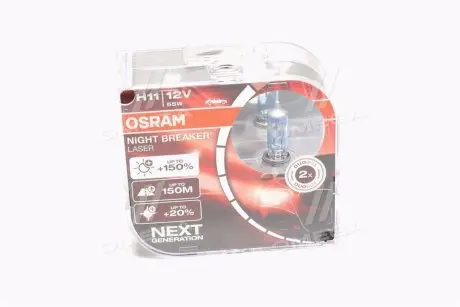 64211NLHCB Лампа фарная H11 12V 55W PGJ19-2 NIGHT BREAKER LASER next generation (+150) компл. (пр-во OSRAM) OSRAM підбір по vin на Brocar