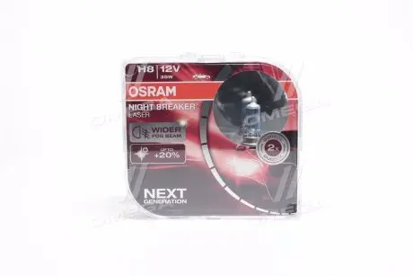 64212NLHCB Лампа фарная H8 12V 35W PGJ19-1 NIGHT BREAKER LASER next generation (+150) компл (пр-во OSRAM) OSRAM підбір по vin на Brocar