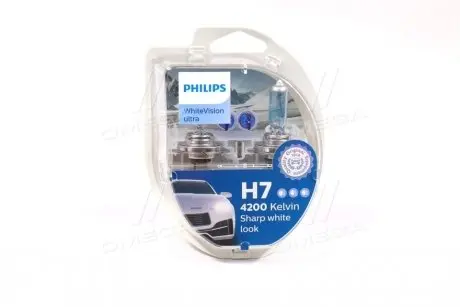 12972WVUSM Автолампа H7 12V 55W PX26d WhiteVision Ultra 4200K PHILIPS підбір по vin на Brocar