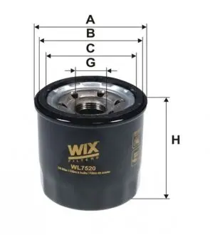 WL7520 Фільтр масляний Hyundai i20, i20 II; Kia Picanto II, Rio III (вир-во Wix-Filtron) WIX FILTERS підбір по vin на Brocar
