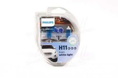 12362CVS2 Лампа накалу H11 12V 55W PGJ19-2 Cristal Vision + 2x W5W 4300K (к-т) (вир-во Philips) PHILIPS підбір по vin на Brocar