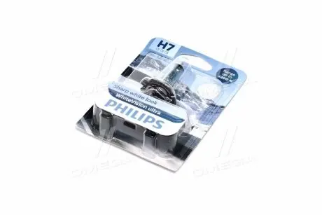 12972WVUB1 Лампа розжарювання H7 12V 55W PX26d H7 WhiteVision ULTRA + 60 (4200K) (1шт) (пр-во Philips) PHILIPS підбір по vin на Brocar