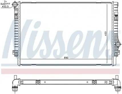 65302 Радиатор охлаждения двигателя AUDI A 3/S 3/ SKODA OCTAVIA III (5E) (13-) (пр-во Nissens) NISSENS подбор по vin на Brocar