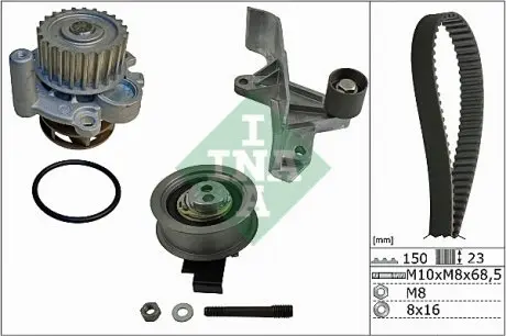 530054630 Комплект ГРМ + помпа Audi A4/ A6/ VW Passat 1.8 T/ 2.0 95-05 INA підбір по vin на Brocar