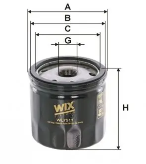 WL7513 Фільтр масляний WIX FILTERS підбір по vin на Brocar
