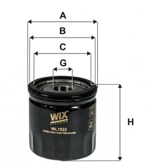 WL7523 Фільтр масляний WIX FILTERS підбір по vin на Brocar