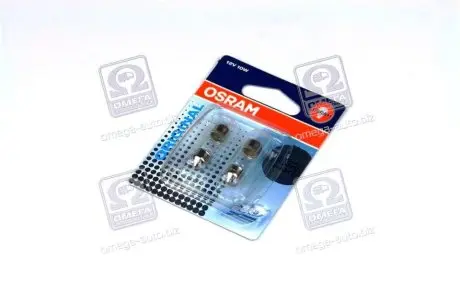 643802B Лампа софітних допоміж. освітлення C10W 12V 10W SV8.5-8 (2 шт) blister (вир-во OSRAM) OSRAM підбір по vin на Brocar