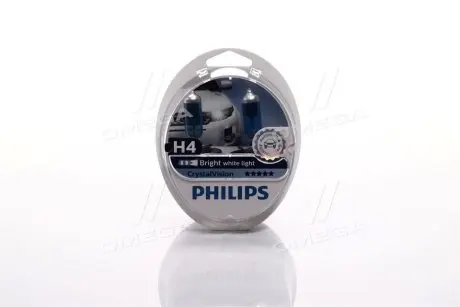 12342CVS2 Лампа накалу H4 12V 60/55W P43t-38 Cristal Vision + 2x W5W 4300K (вир-во Philips) PHILIPS підбір по vin на Brocar