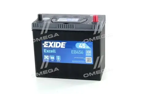 EB456 Акумуляторна батарея 45Ah/330A (237x127x227/+R/B00) Excell Азія EXIDE підбір по vin на Brocar