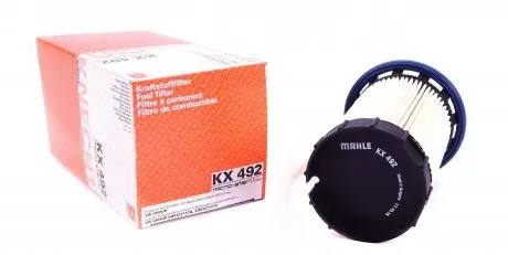 KX492 Фильтр топливный VW Golf VII 1.6/2.0TDI 12- (для корпусов с датчиком уровня воды) MAHLE / KNECHT подбор по vin на Brocar
