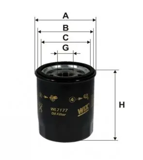 WL7177 Фільтр масляний TOYOTA, SUZUKI, SUBARU (вир-во WIX-Filtron) WL7177/OP621 WIX FILTERS підбір по vin на Brocar