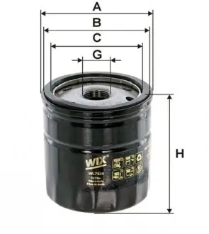 WL7525 Фильтр масляный двигателя VW Caravelle (T5), Transporter (T5) (пр-во Wix-Filtron) WIX FILTERS підбір по vin на Brocar