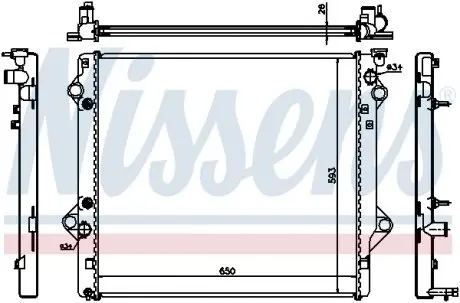 64684 Радиатор охлаждения TOYOTA LAND CRUISER PRADO J120 (02-) 4.0 i V6 (пр-во Nissens) NISSENS подбор по vin на Brocar
