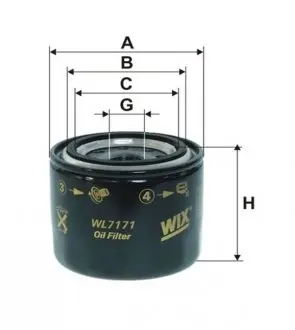 WL7171 Фильтр масляный двигателя OPEL, KIA, MITSUBISHI WL7171/OP617 (пр-во WIX-Filtron) WIX FILTERS подбор по vin на Brocar