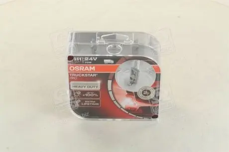 64155TSPHCBDUO Автолампа H1 24V 70W P14.5s Truckstar Pro +100%/Extra Lifetime (К-кт 2 шт.) OSRAM підбір по vin на Brocar