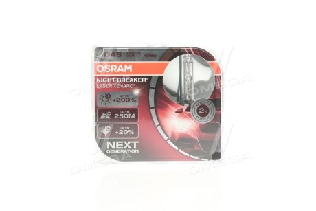 66440XNLHCB Автолампа Osram 66440XNLHCB Xenarc Night Breaker Laser D4S P32d-5 35 W прозрачная OSRAM підбір по vin на Brocar