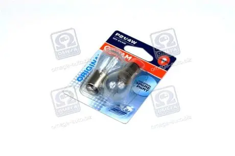 722502B Автолампа Osram 7225-02B Original Line P21/4W BAZ15d 4 W 21 W прозрачная OSRAM підбір по vin на Brocar