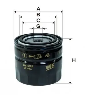 WL7078 Фільтр масляний FORD, TOYOTA (вир-во WIX-Filtron UA) WL7078/OP533 WIX FILTERS підбір по vin на Brocar