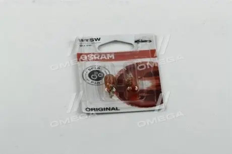 282702B Лампа допоміжн. освітлення WY5W 12V 5W W2,1x9,5d (2 шт) blister (вир-во OSRAM) OSRAM підбір по vin на Brocar